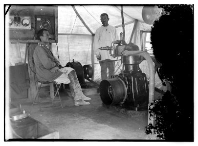 Turkish RC (i.e., Red Crescent) officer in machinery tent LOC matpc.08150