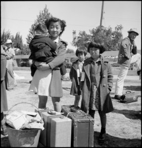 Turlock, California. These children have just arrived at Turlock Assembly center. Evacuees of Japa . . . - NARA - 537655