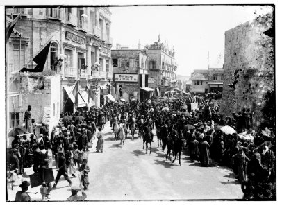 Turkish troops on David Street, 1898 (Jerusalem). LOC matpc.04769