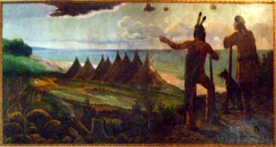 Turner Hall mural -- Indian and European