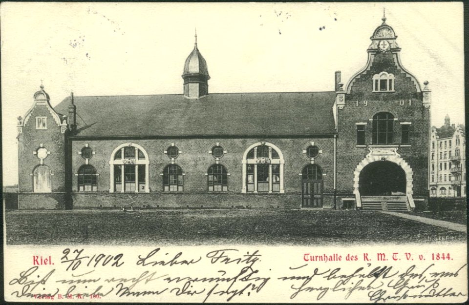 Turnhalle des Kieler Männer-Turnvereins (K.M.T.V.) von 1844 in der Jahnstraße (Kiel 27.343)