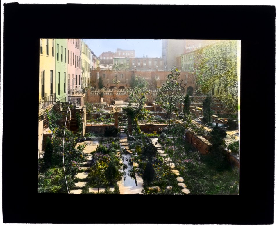 Turtle Bay Gardens, 227-247 East 48th Street and 228-246 East 49th Street, New York, New York. View east to common garden LCCN2007685044
