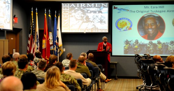 Tuskegee Airman visits JTF-CS for Black History Month celebration 130222-N-VJ282-007