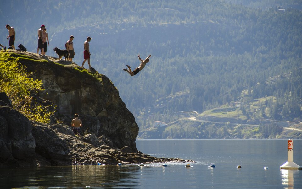 Summer cliff jumping