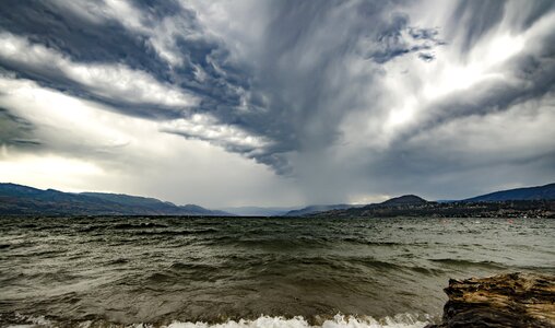 Storm beach rain photo