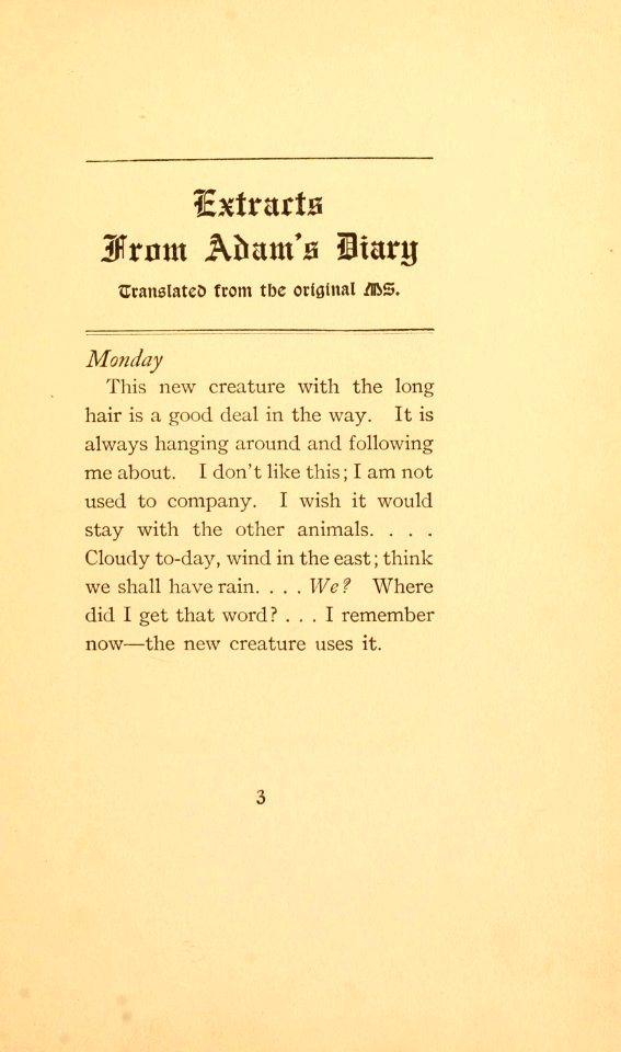 Twain - Extracts from Adam's Diary, p. 03