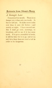Twain - Extracts from Adam's Diary, p. 77