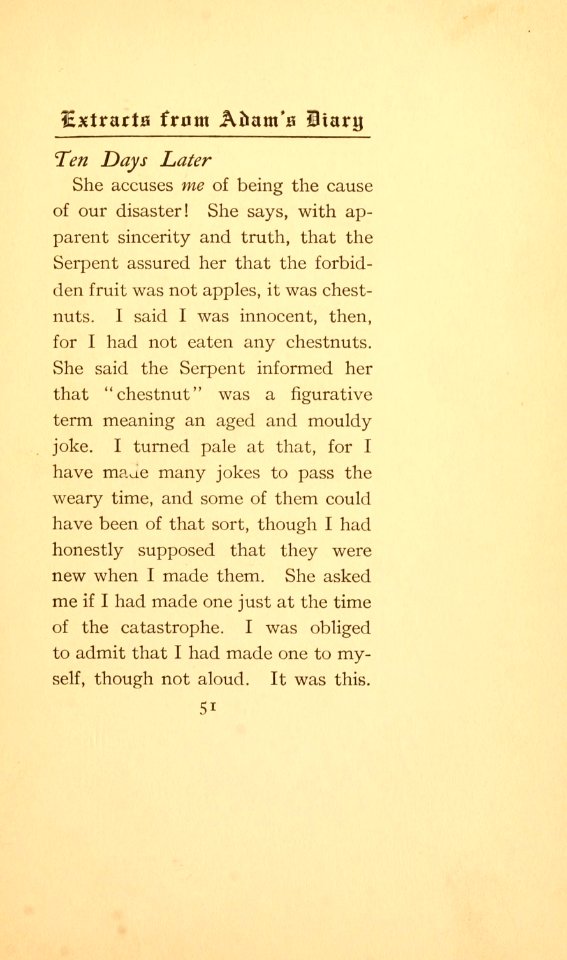 Twain - Extracts from Adam's Diary, p. 51