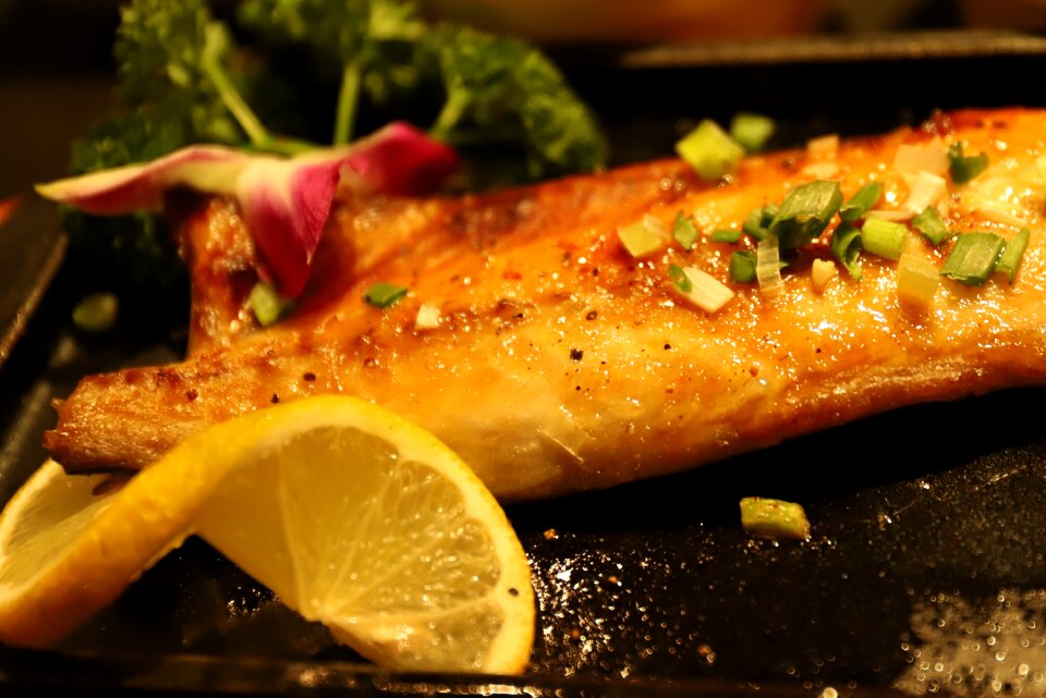 Dinner blue-and-white fish gourmet