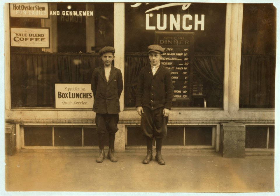 Two 15 year old boys working for Westinghouse Electric Co. - going home at 5 P.M. LOC nclc.05107