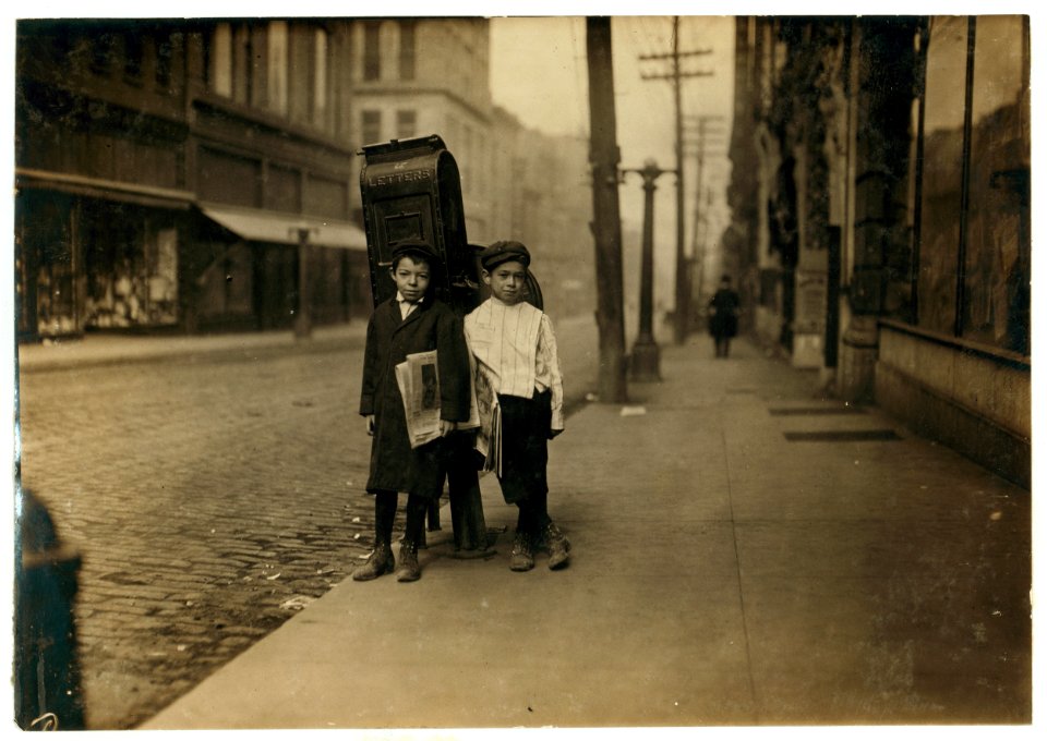 Two 7 year old Nashville newsies, profane and smart, selling Sunday. LOC cph.3b24278
