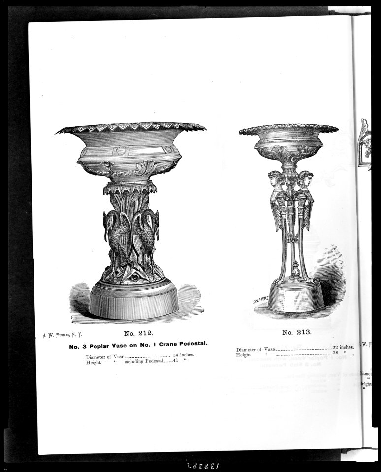 Two designs for ironwork vases on pedestals LCCN2009631187