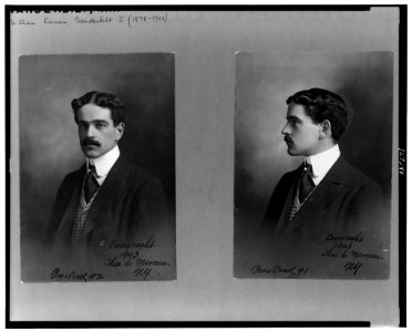 Two head-and-shoulders portraits of William Kissam Vanderbilt, facing slightly left and facing left LCCN00652752