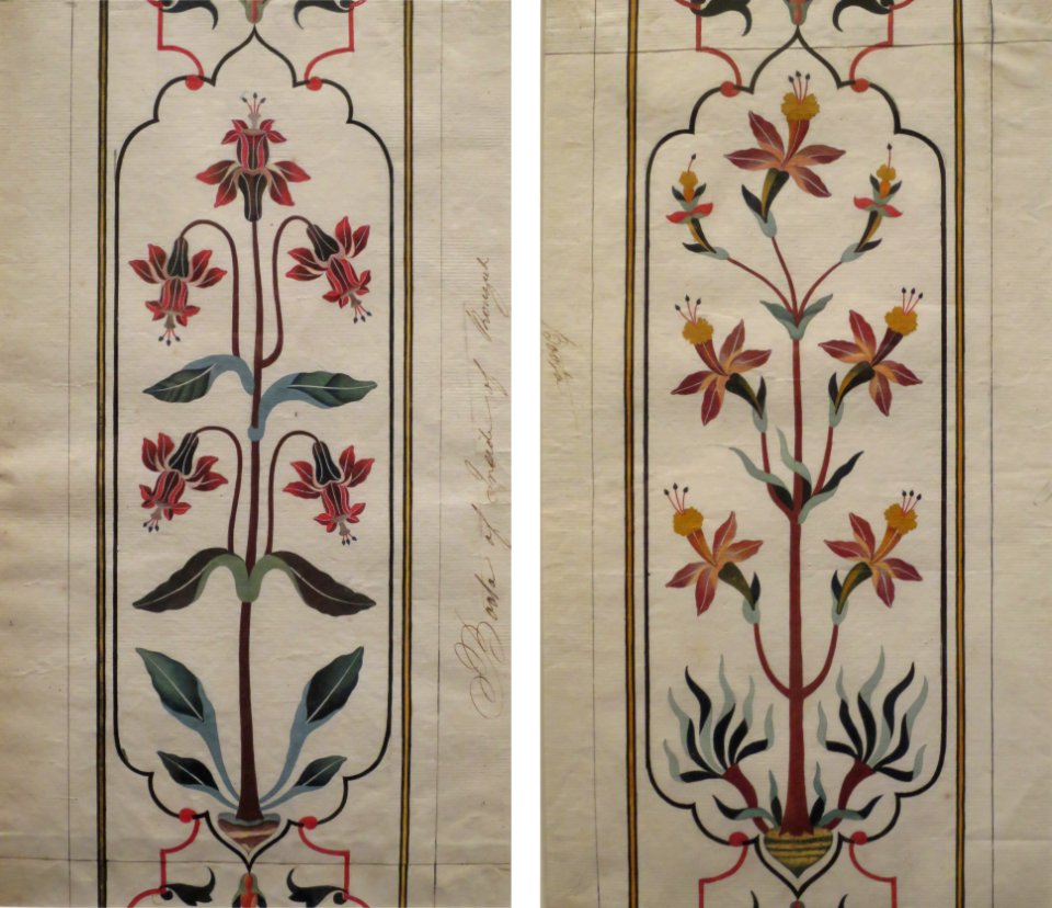 Two details of inlay at the Taj Mahal, Honolulu Museum of Art