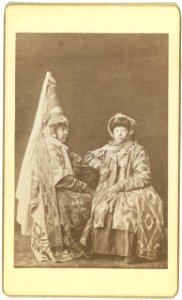 Two Kazakh women-the bride (on the left) is wearing a saukele hat LCCN99615596