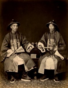 Two officials by Lai Afong c1880s