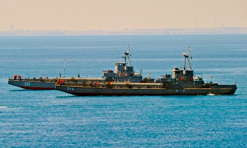 Two Egyptian navy amphibious landing craft