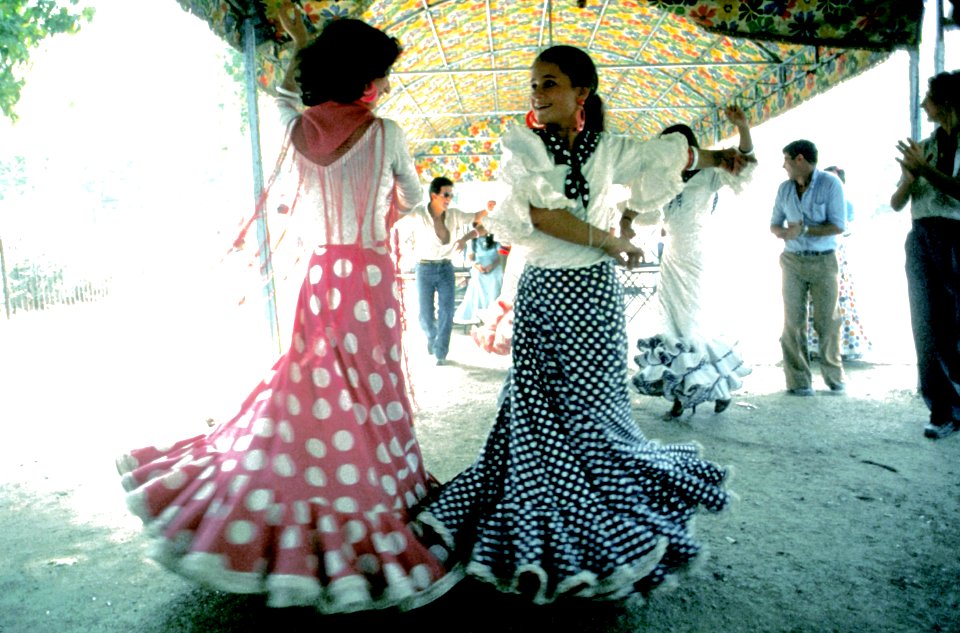 Two local women dance during a fiesta DN-ST-82-01788
