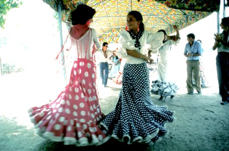 Two local women dance during a fiesta DN-ST-82-01788