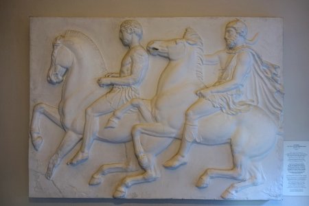 Two Riders, west frieze of the Parthenon, Athens, c. 440 BC, plaster copy - Landesmuseum Württemberg - Stuttgart, Germany - DSC02669