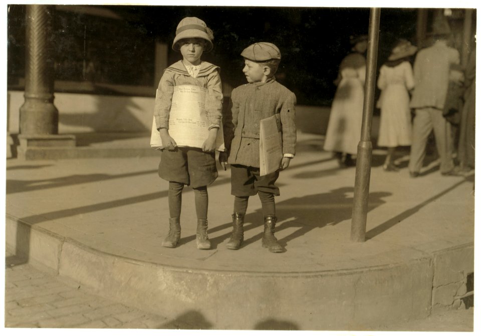 Two six-year old newsboys. Odell McDuffy, Sam Stillman, Dallas. There are many other of six and seven years selling here. LOC nclc.03905