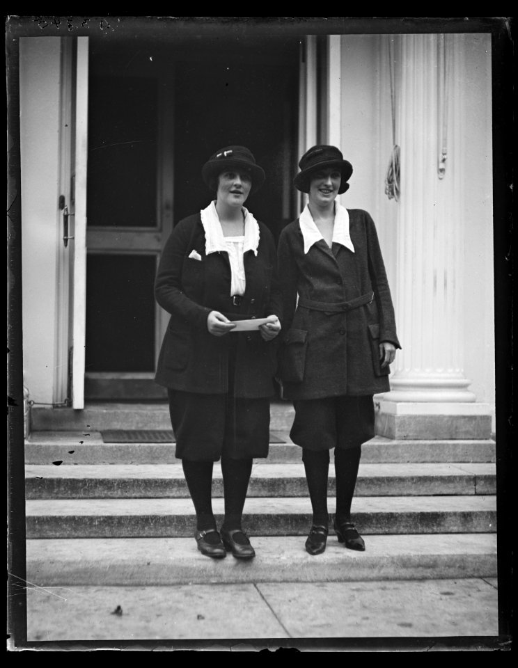 Two women at White House, Washington, D.C. LCCN2016890721