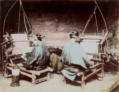 Two Women Weaving, Suzhou photo