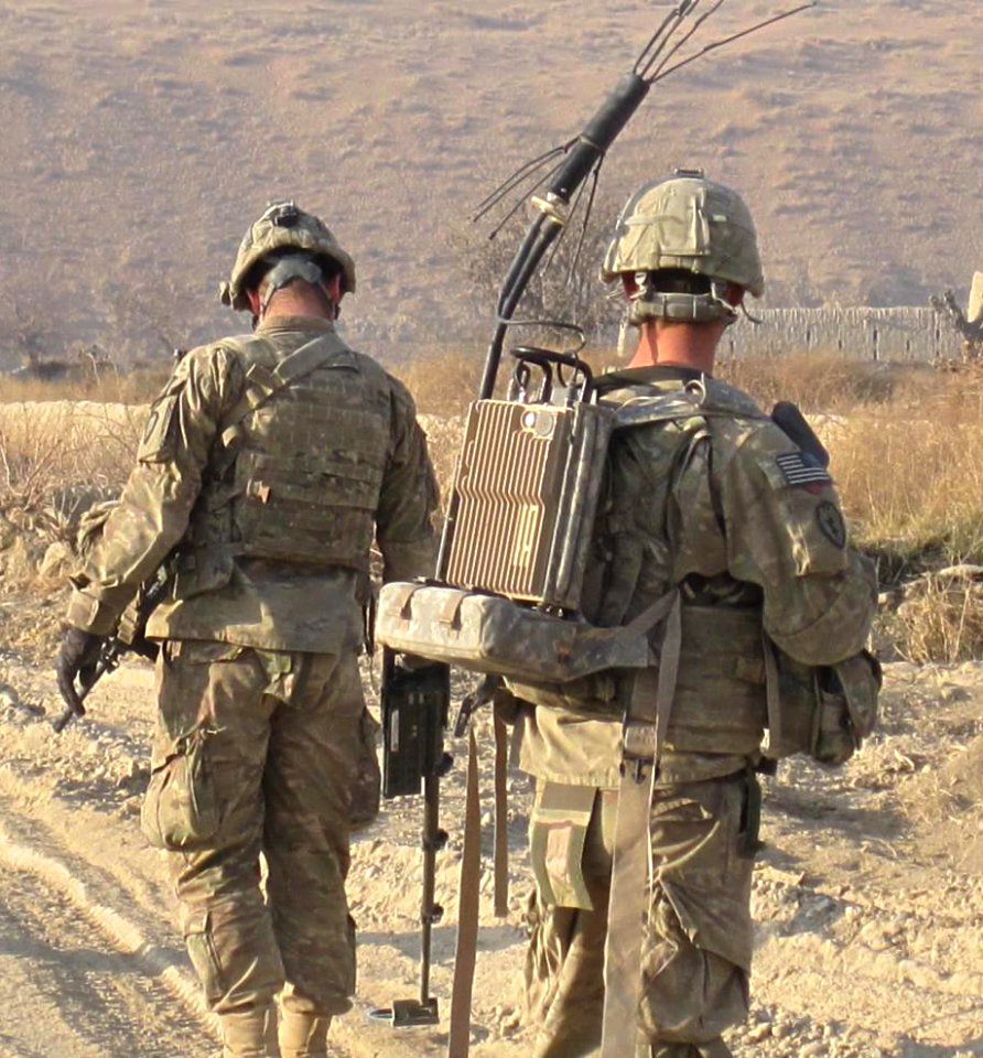 Two Soldiers operate Thor and Minehound