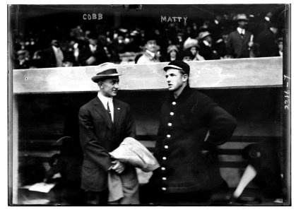 Ty Cobb & Christy Mathewson, New York, NL during World Series (baseball) LCCN2014689854