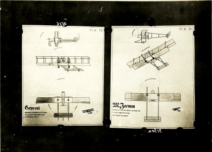 Typen feindl. Flugzeuge. Zweck der Aufnahme war, die Herstellung von Diapositiven für den Fliegervortrag. (BildID 15499672)