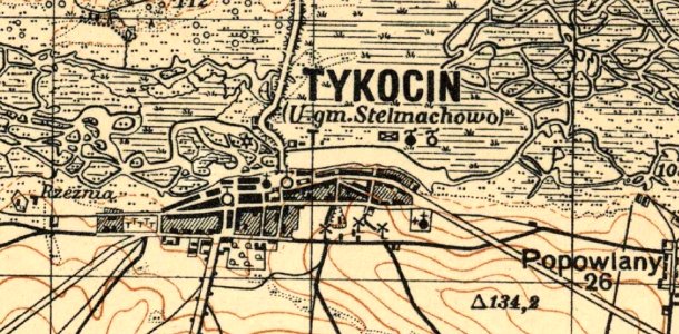 Tykocin - na mapie w 1931 r