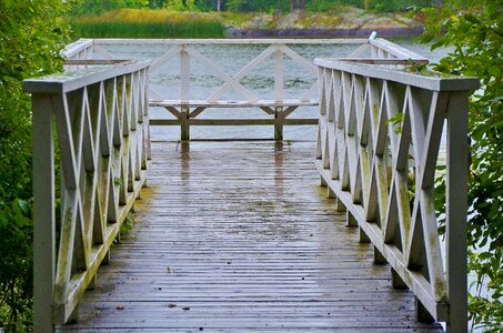 River footbridge wood photo