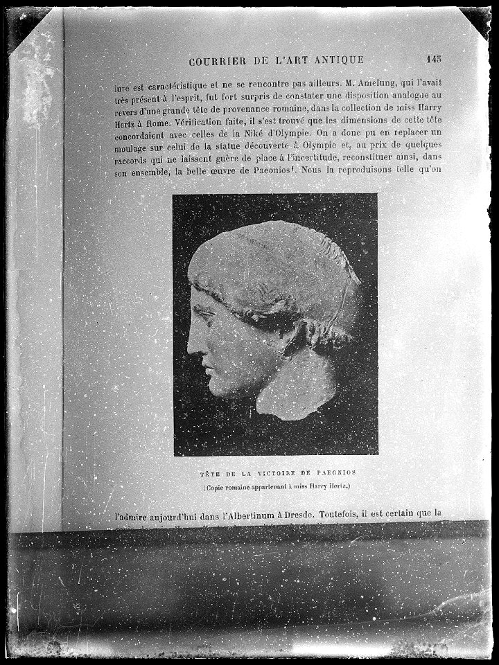 Tête de la victoire de Paeonios. - Fonds Berthelé - 49Fi1539