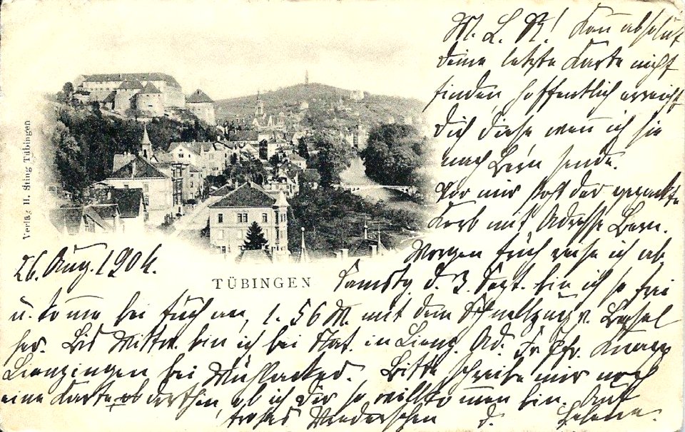 Tübingen von Westen (AK H Sting 1904)