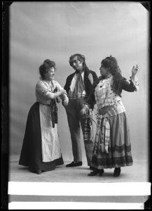 Tyra Leijman, Ernst Norée and Hildegard Harring in Familjen Bolero at Djurgårdsteatern 1907 - SMV - NL010