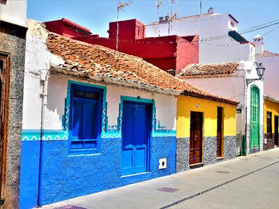 Puerto de la cruze facades of houses tenerife