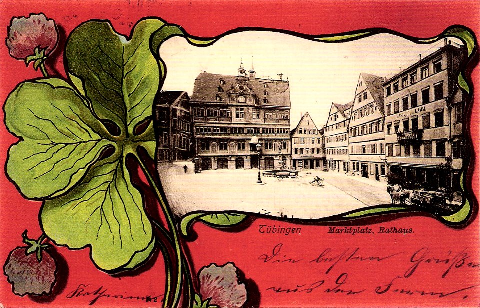 Tübingen. Marktplatz, Rathaus (AK F Schuler 1901 TPk030)