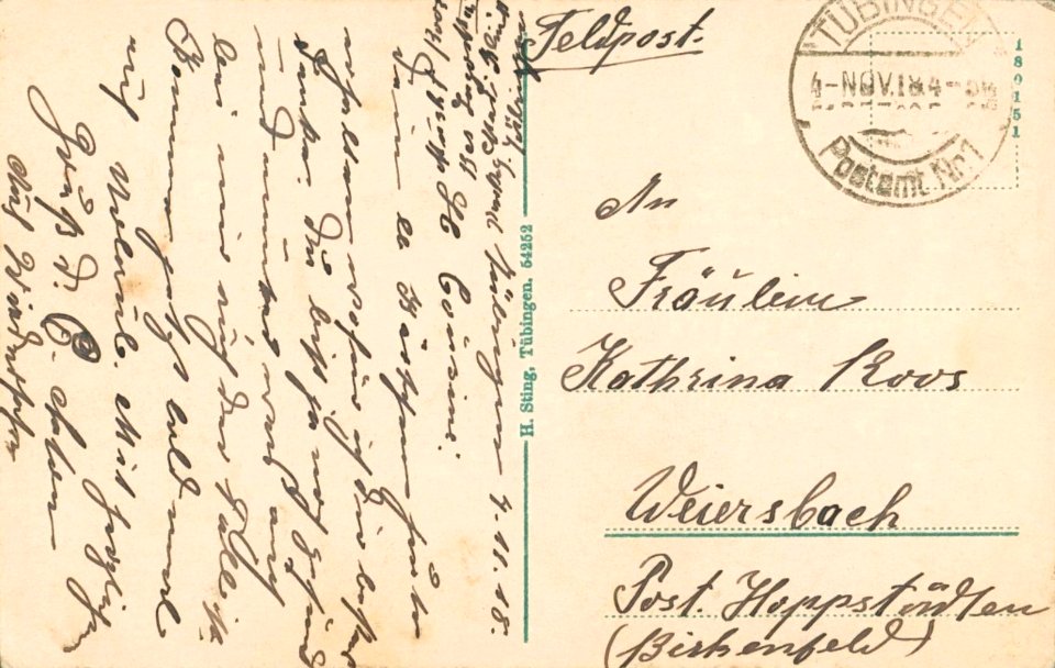 Tübingen. Partie am Neckar (AK 54252 H Sting 1918) R