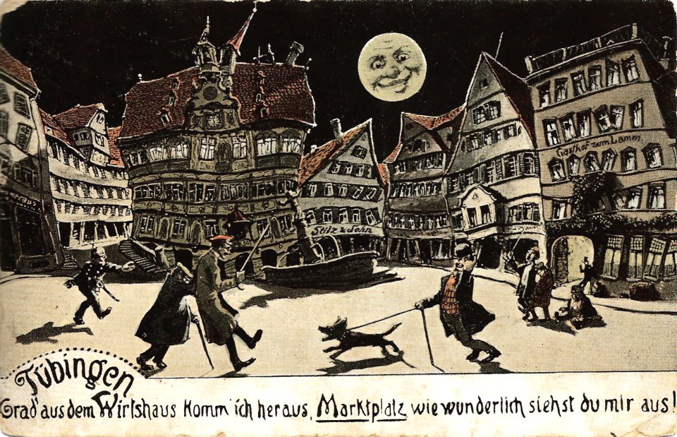 Tübingen. Wunderlicher Marktplatz (AK P Stilz 1911 TPk177)