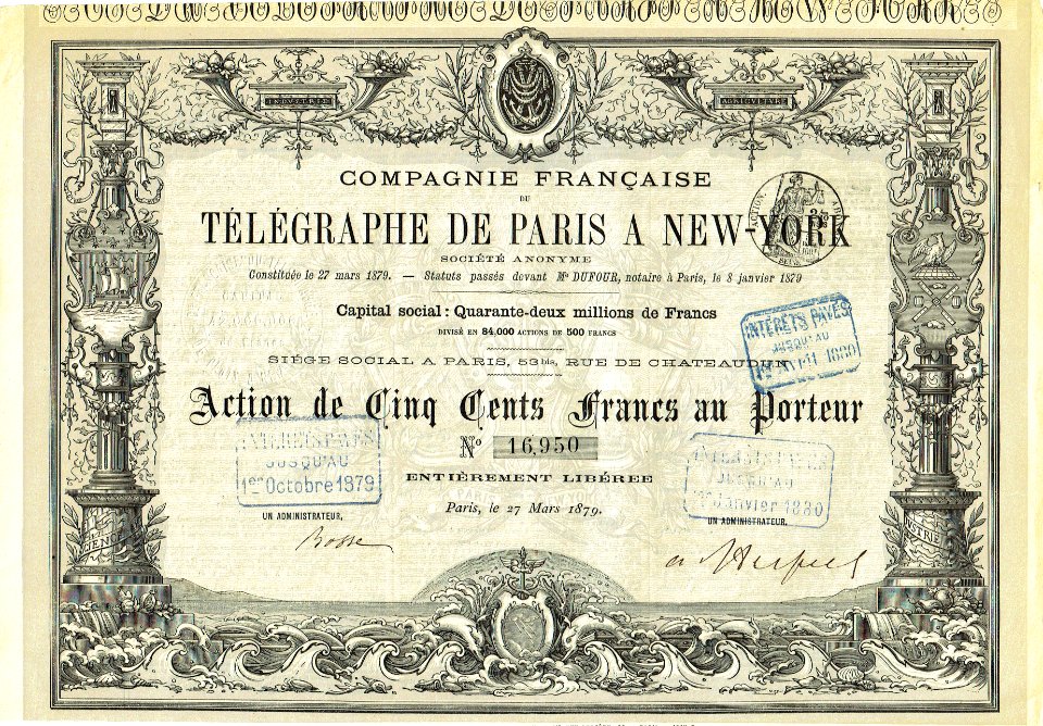 Télégraphe de Paris a New-York 1879