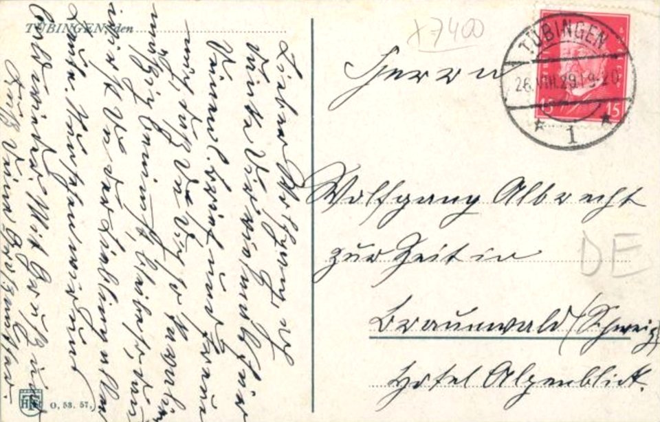 Tübinger Kliniken (AK O.53.57 H Sting 1929) R