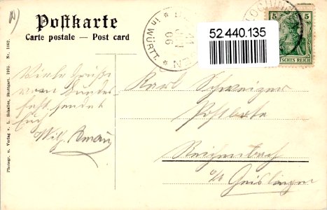 Tübingen von Westen (AK 1862 L Schaller 1905) R