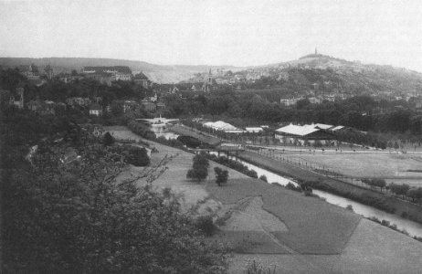 Tübingen von Westen, Festplatz während des Liederfestes des Schwäbischen Sängerbundes, Juni 1913 (Gebr. Metz 56100 TSiW069)