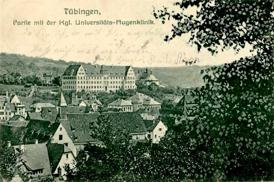 Tübingen. Partie mit der Kgl. Universitäts-Augenklinik (AK 15612 H Sting 1910)