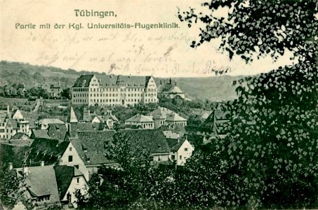 Tübingen. Partie mit der Kgl. Universitäts-Augenklinik (AK 15612 H Sting 1910)