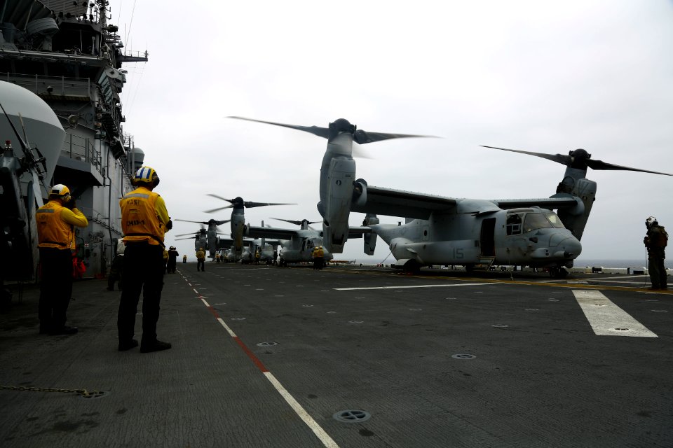 U.S Marines Onload to The USS Wasp for Deployment (28200259262)