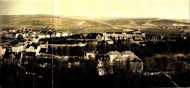 Tübingen. Blick vom Turm der Stiftskirche nach Osten und Süden (Panorama-AK E Mauthe ca1905 rechts TPk069)