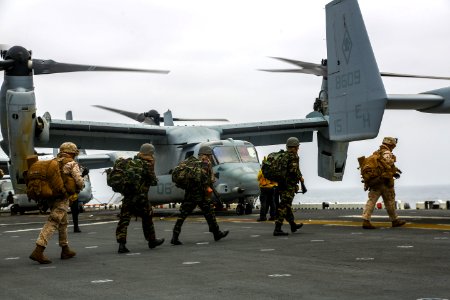 U.S Marines Onload to The USS Wasp for Deployment (28270310036)