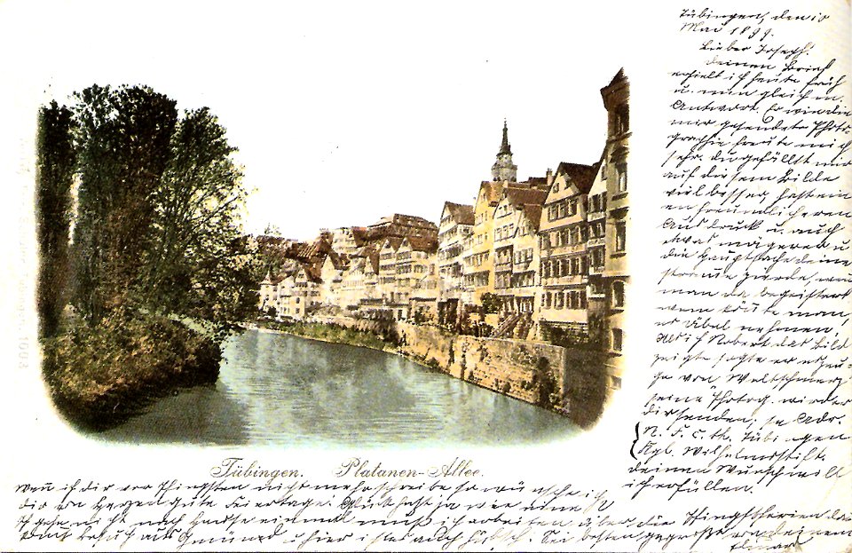 Tübingen. Neckarfront (AK 1003 F Schuler 1899 TPk44)