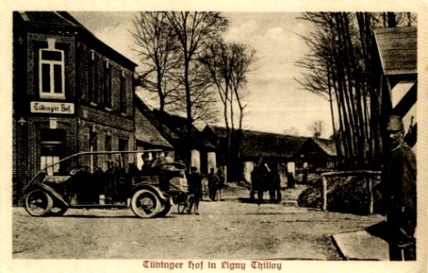 Tübinger Hof in Ligny Thilloy (Fledpostkarte Sächs VA DD 1916 TPk124)